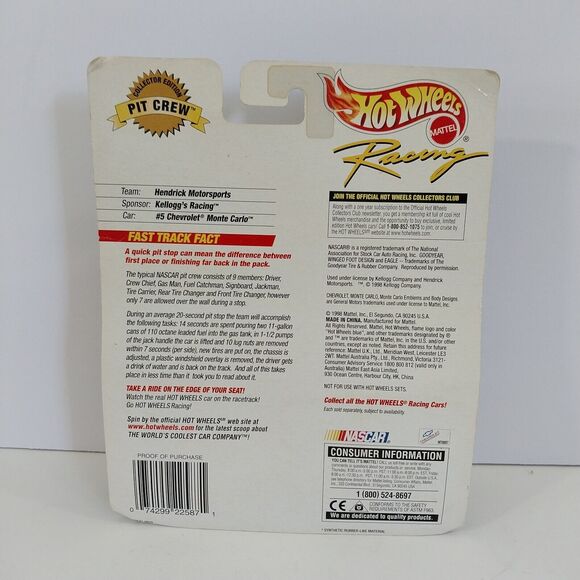 1998 Hot Wheels Pit Crew #5 Kellogg's Racing 1/64 Diecast #N005 - Picture 2 of 3